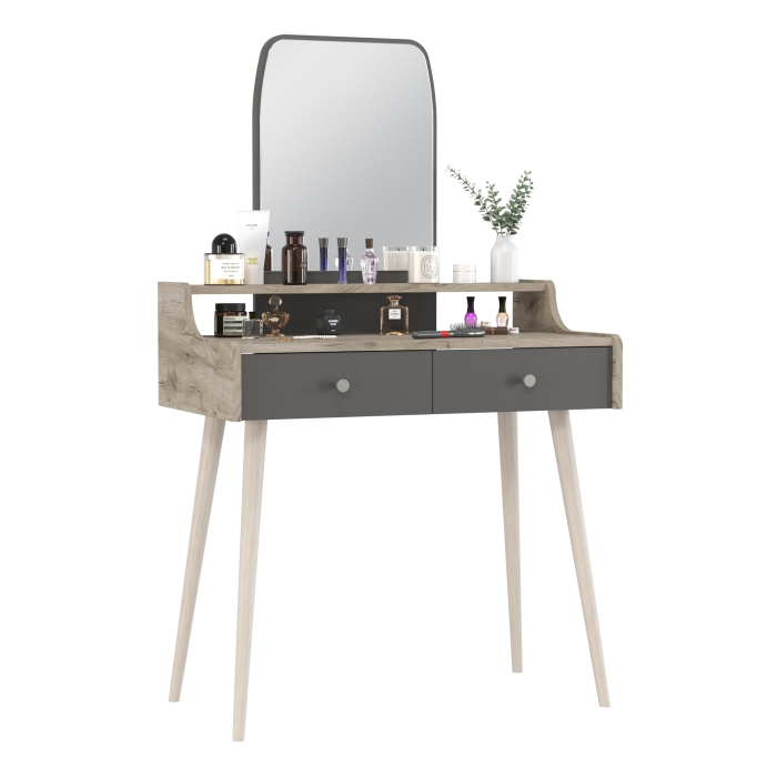 С зеркалом, Трюмо с зеркалом и ящиками на ножках 4-25916