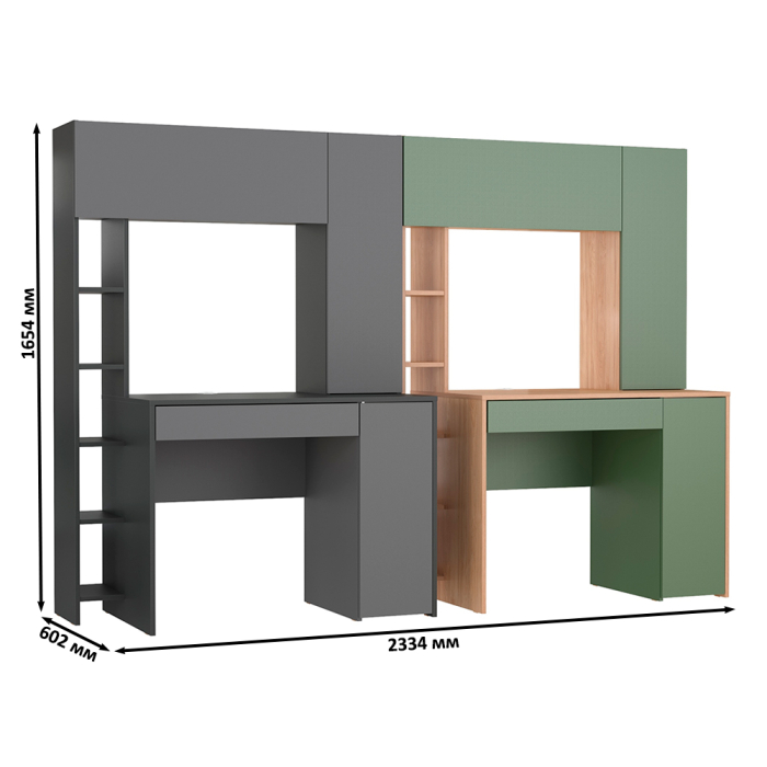 Прямые компьютерные столы, Комплект из рабочих столов Mobi Комфорт 12.71