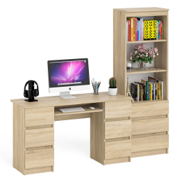 Стеллаж с ящиками и нишами Мори МСТ600 и стол компьютерный МС-2 с шестью ящиками