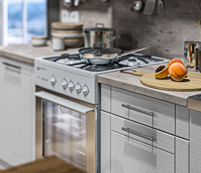 Кухонные гарнитуры, Кухонный гарнитур Натали Белый/МДФ Онденс/МетрополитанR5