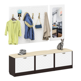 Набор мебели для прихожей из обувниц зеркала и вешалок П-6 № 03 МДФ фрезеровка ромб