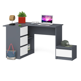 Компьютерный стол угловой Мори МС-16 левый и тумбочка на 400
