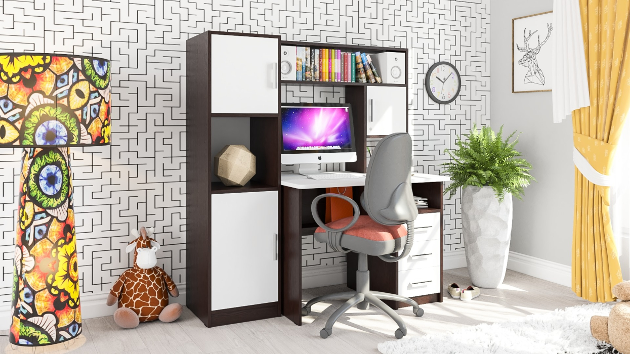 Прямые компьютерные столы, Компьютерный стол с колонкой СК-9