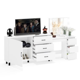 Столик косметический с подсветкой Сура и тумба-комод 122-1504