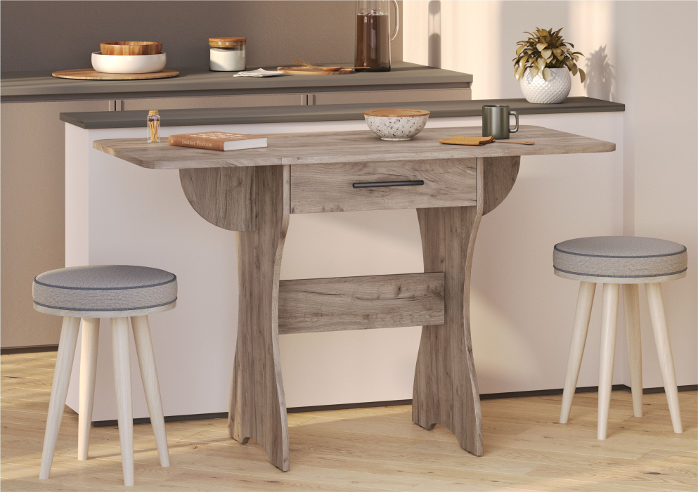 Обеденные столы, Стол раскладной с ящиком