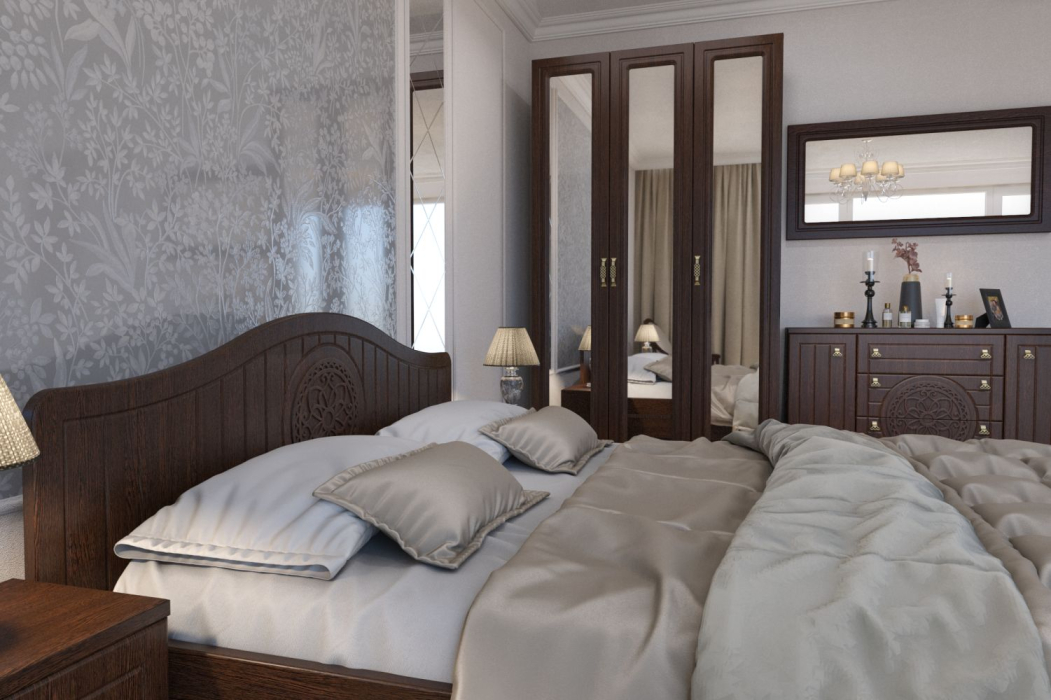 Шкафы распашные, Шкаф «Монблан» МБ-24К с зеркалом