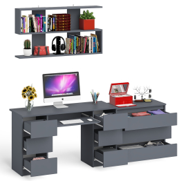 Комод Мори три ящика МК-800 и стол компьютерный Мори МС-2 с полкой 1200