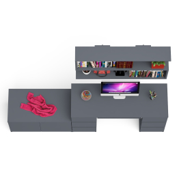 Стол компьютерный Мори МС-2 с верхней полкой и тумбой МА900.1