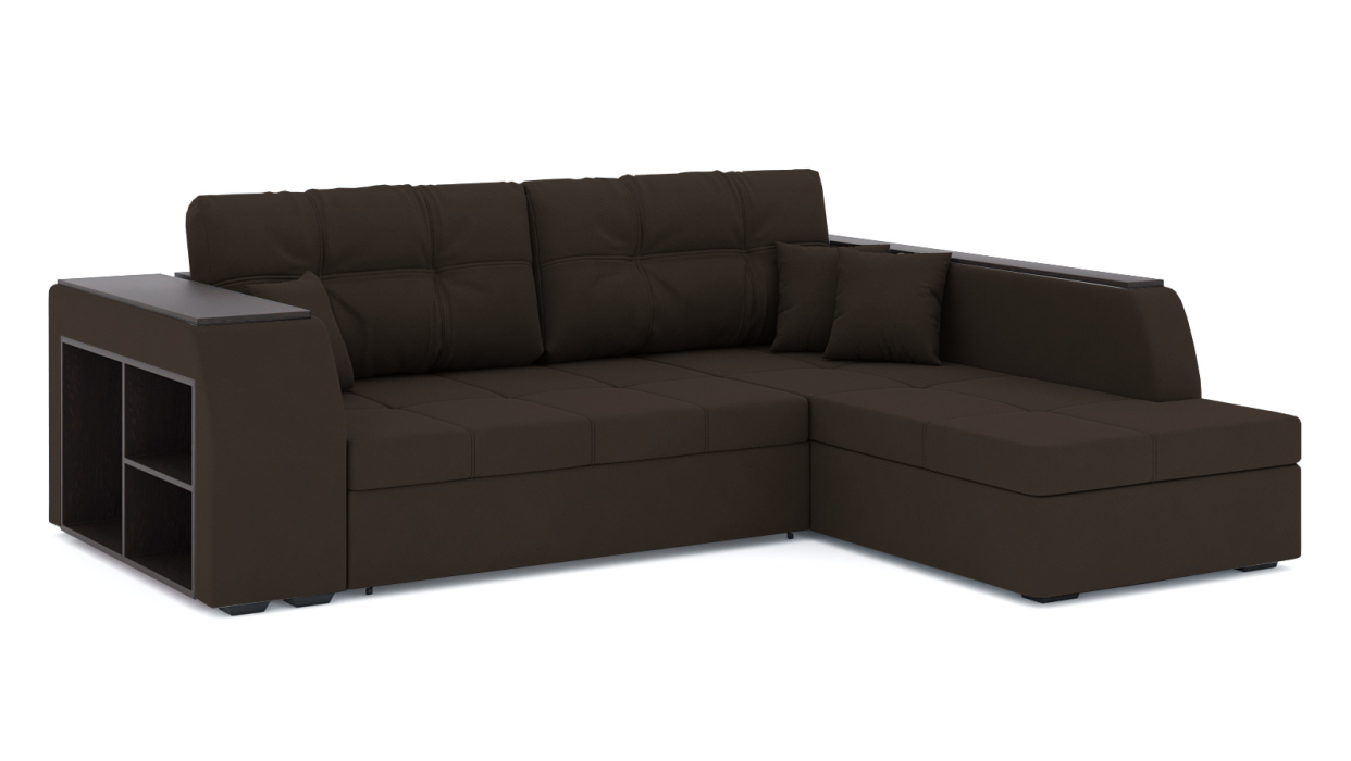 Диваны угловые в гостиную, Диван-кровать угловой Брюссель дельфин, велюр