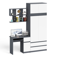 Домашние кабинеты, Шкаф с антресолью Мори МА900.1 с компьютерным столом МС-1 правым и книжной полкой