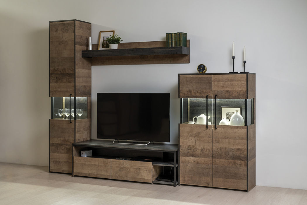 Шкафы одностворчатые, Шкаф-пенал с витриной Трувор 13.205