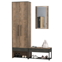 Прихожая с тумбой для обуви с сиденьем и зеркалом Трувор