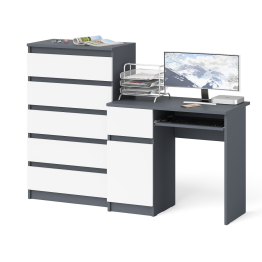 Стол компьютерный дверка и ящик слева МС-1 и высокий комод 5-ть ящиков Мори