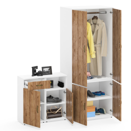 Платяной глубокий шкаф Лидер-8 19Б и две тумбочки 3.15 и 3.19