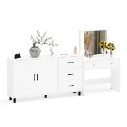 Косметический столик с подсветкой СТ-5 в комплекте с комодом 123-1604