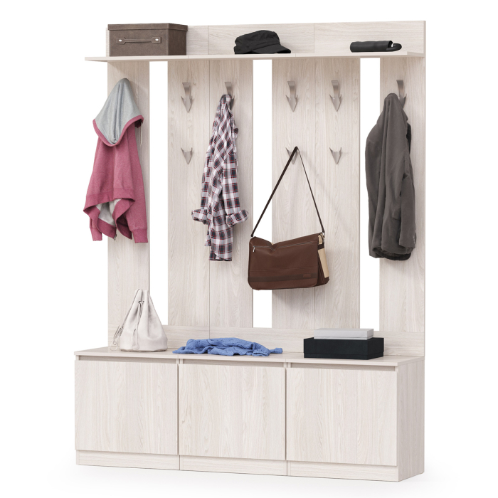 Прихожая, Три тумбы с вешалками для верхней одежды Ника