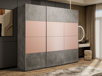 Шкаф-купе Эста 3-х дверный ДСП/Стекла пудра/Доводчик 300х66х240