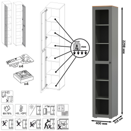 Пенал-витрина в гостиную Остин 16.394.03