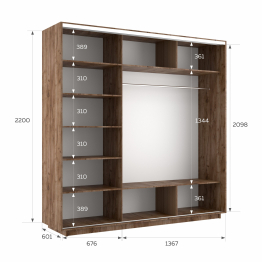 Шкаф-купе Экспресс 3-х дверный Фотопечать Шары Стекла 210х60х220