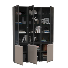 Горка в гостиную с с тремя стеклянными дверками Сидней 13.201