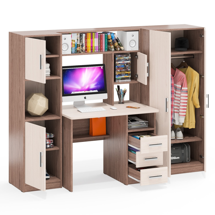 Домашние кабинеты, Компьютерный стол с пеналом и шкафом МД-СК-9