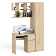 Прямые компьютерные столы, Пенал Мори однодверный на 400.1 с компьютерным столом Мори МС-1 правый и полкой 900