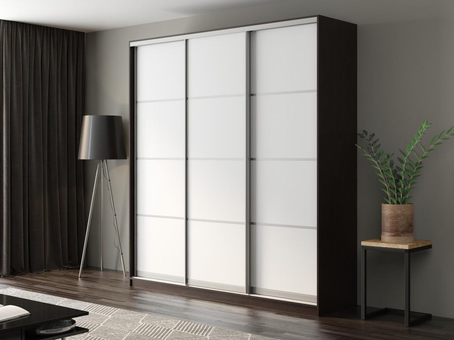 Шкафы-купе, Шкаф-купе Айсберг 220 ВЕНГЕ (белый/глухой)