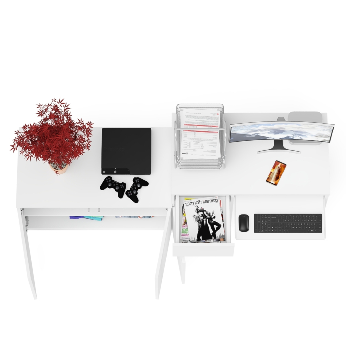 Прямые компьютерные столы, Компьютерный стол ящик и дверка Мори МС-1 левый с широкой тумбой 900