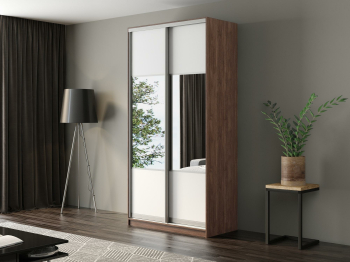 Шкаф-купе Айсберг 130 ШАМОНИ ТЕМНЫЙ (белый/комбинированный)