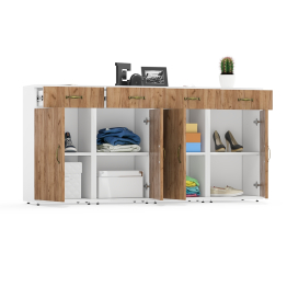 Набор из чётырёх тумб для офисных принадлежностей и бумаг Лидер-8.