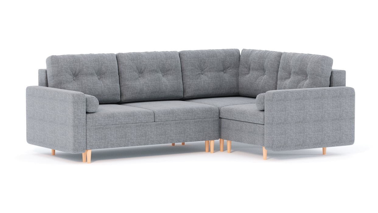 Диваны угловые в гостиную, Диван-кровать угловой еврокнижка-пантограф Белфаст модульный, рогожка