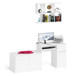 Стол компьютерный однотумбовый Мори МС-1 правый с верхней полкой 900 и тумбой