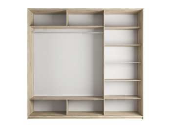 Шкаф-купе Прайм 3-х дверный Зеркала/Стекло черное/Доводчики 180х57х230