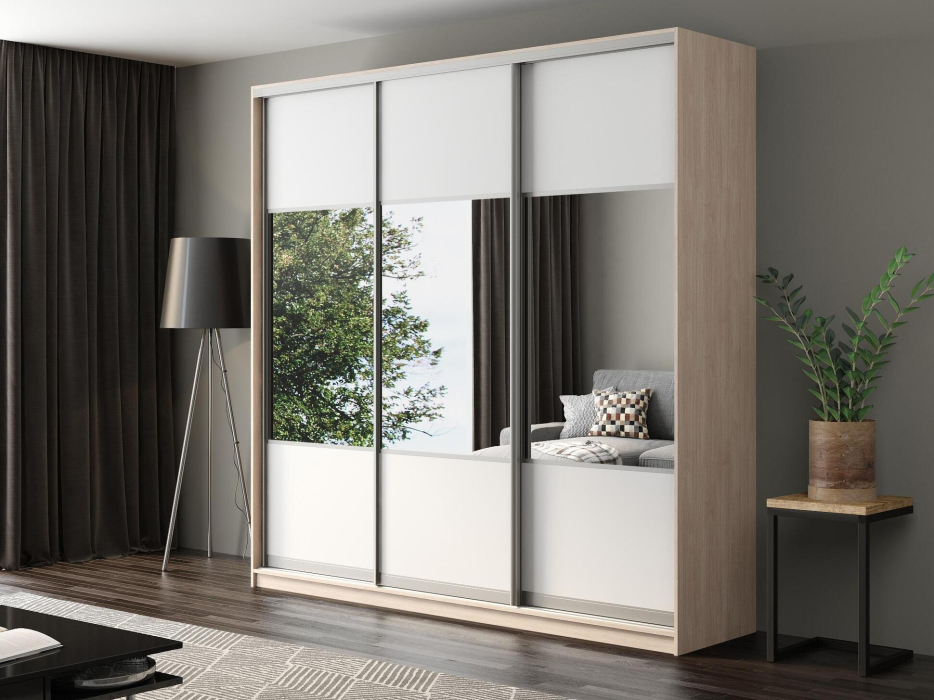 Шкафы-купе, Шкаф-купе Айсберг 230 ШАМОНИ СВЕТЛЫЙ (белый/комбинированный)