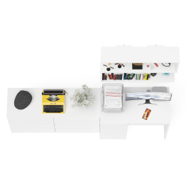 Большой комод на 6-ть ящиков Мори с компьютерным столом МС-1 левый и полка открытая на 900