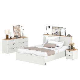 Гарнитур спальный Остин из комода 16.240 с кроватью с ортопедическим основанием и тумбы прикроватной