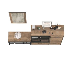 Комод с нишами и ящиком с обувницей с сиденьем и зеркалом Трувор