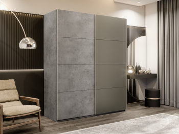 Шкаф-купе Эста 2-х дверный ДСП/Стекла хаки/Доводчик 200х66х240