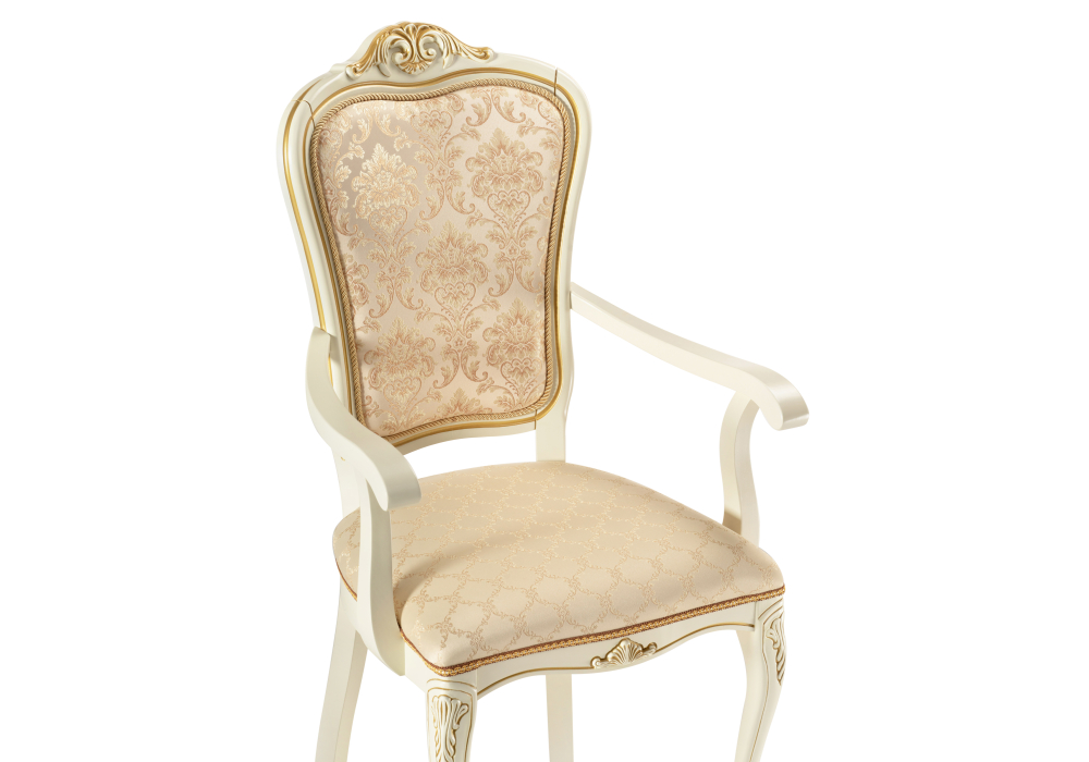 Стулья, Стул деревянный Руджеро патина золото ( с подлокотниками)