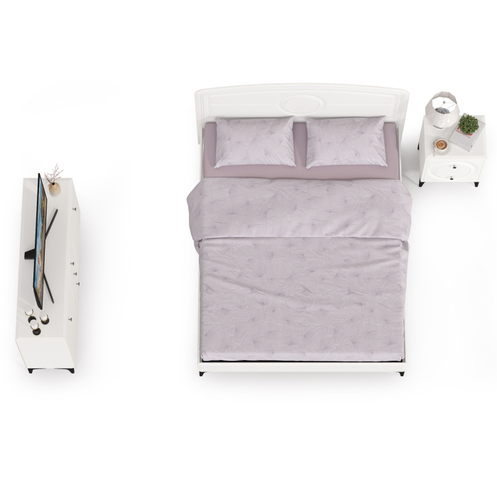 Спальные гарнитуры, Комод Валенсия с кроватью 1600 и прикроватной тумбочкой