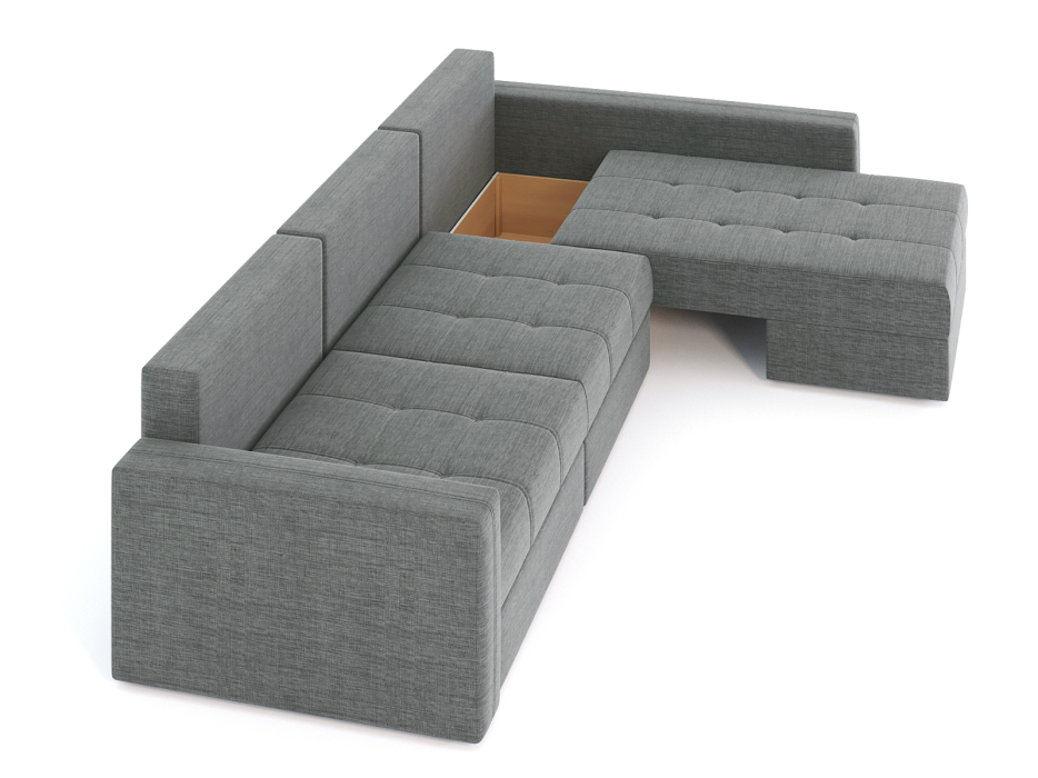 Диваны угловые в гостиную, Диван-кровать угловой Брест 3 секции еврокнижка, рогожка