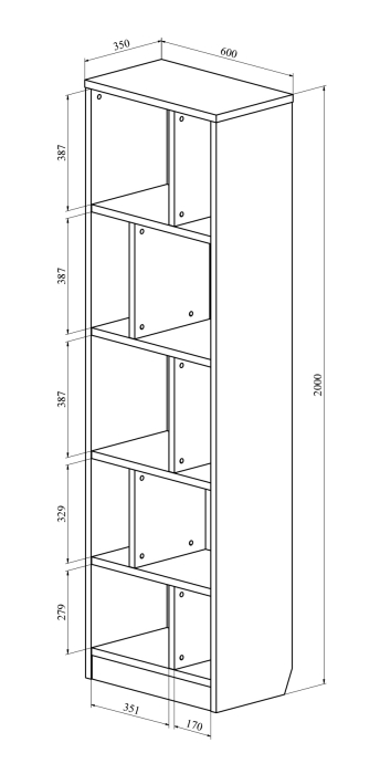 Открытые, Стеллаж Виктория ВИ-6