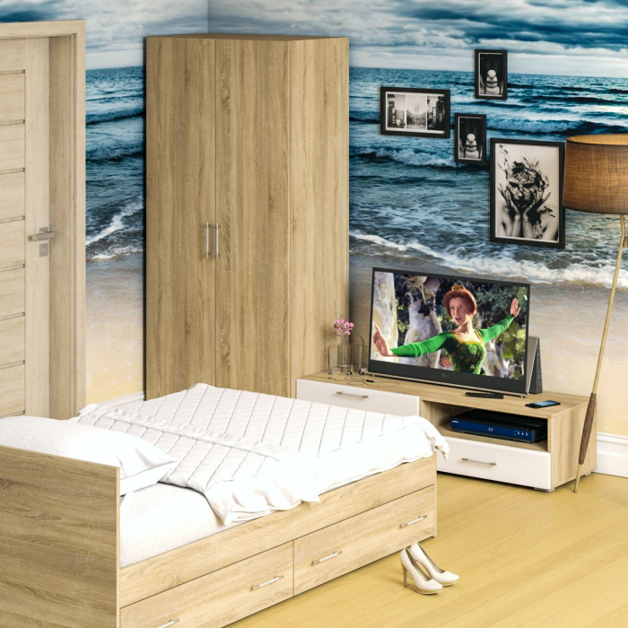Спальные гарнитуры, Спальня Стандарт № 3 с кроватью 1200 с ящиками