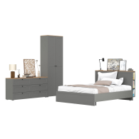 Спальные гарнитуры, Кровать с ортопедическим основанием для матраса 1600х2000 и шкаф Остин 16.307 с комодом 6-ть ящиков