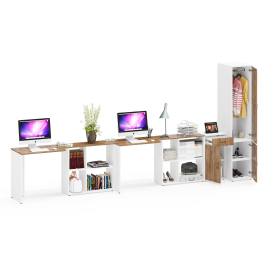 Мебель для домашнего кабинета для двоих человек Лидер-8 с пеналом 23Б и тумбочкой 3.15