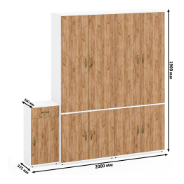 Набор шкафов Лидер-8 с тумбочкой комплектация № 36