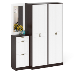 Модульная мебель в прихожую П-6 № 14 МДФ фрезеровка прованс