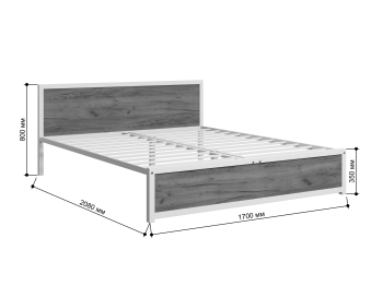 Кровать Титан Лофт 160 без ящиков (белый)