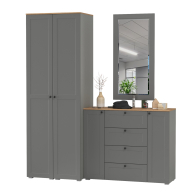 Прихожие, Два шкаф-пенала с полками для прихожей Остин и комод с настенным зеркалом