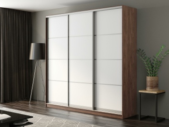 Шкаф-купе Айсберг 230 ШАМОНИ ТЕМНЫЙ (белый/глухой)